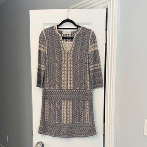 Love Sam Navy and Cream Long Sleeve Mini Dress